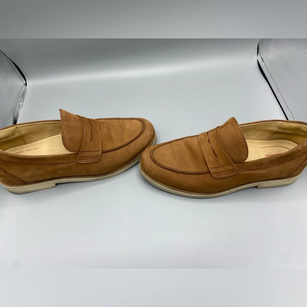 Samuel Hubbard Men's 9.5 Tailored Traveler Penny Loafer Brown Nubuck Leather - Picture 3 of 9